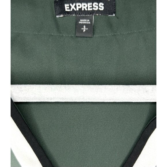 Express Chiffon Blouse Womens S Button Cuff Flowy Gorgeous Office Staple Career - Picture 7 of 10